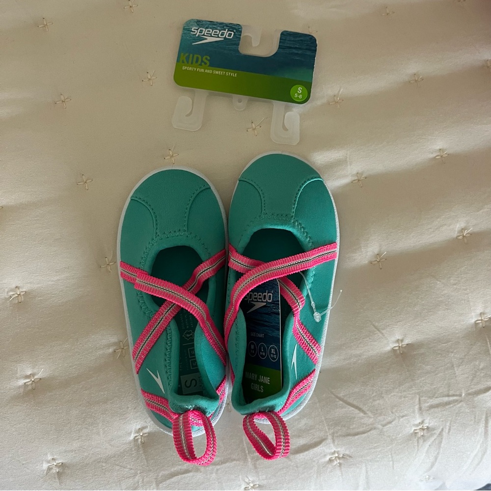 Speedo Kids Aqua Shoes - Teal and Pink